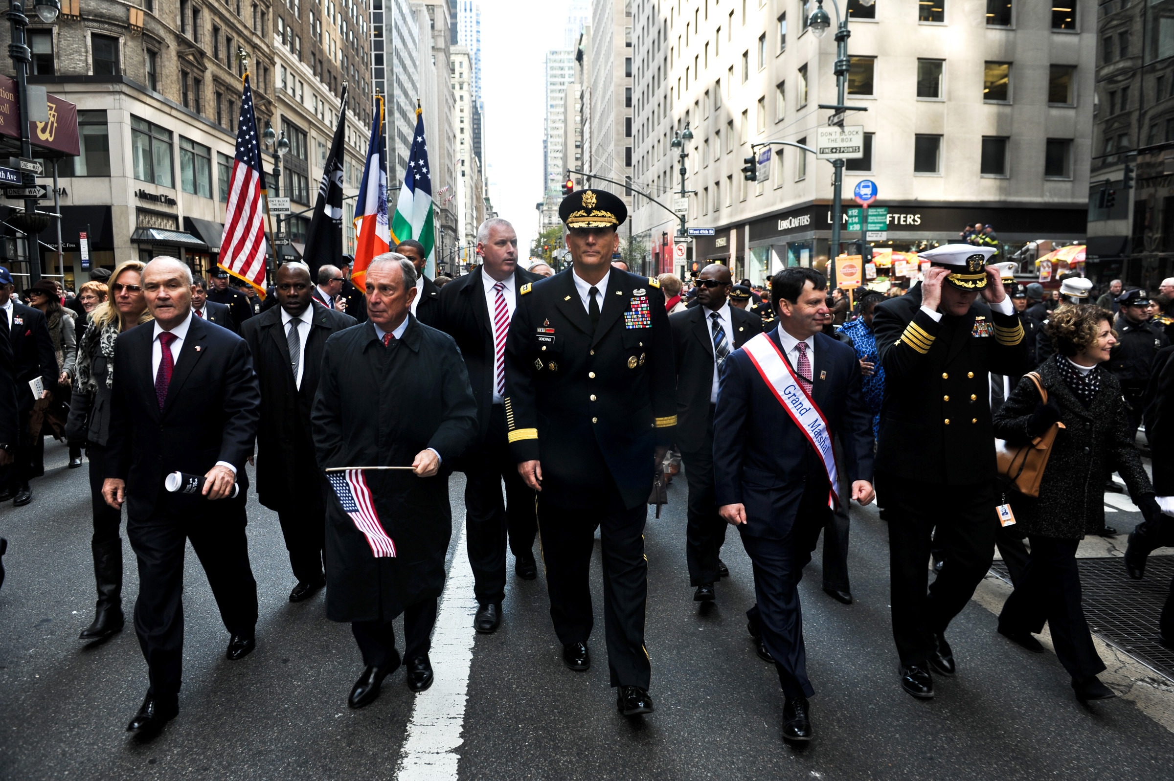 Frank Bisignano as Grand Marshal of the Veterans Day parade on Fifth Avenue